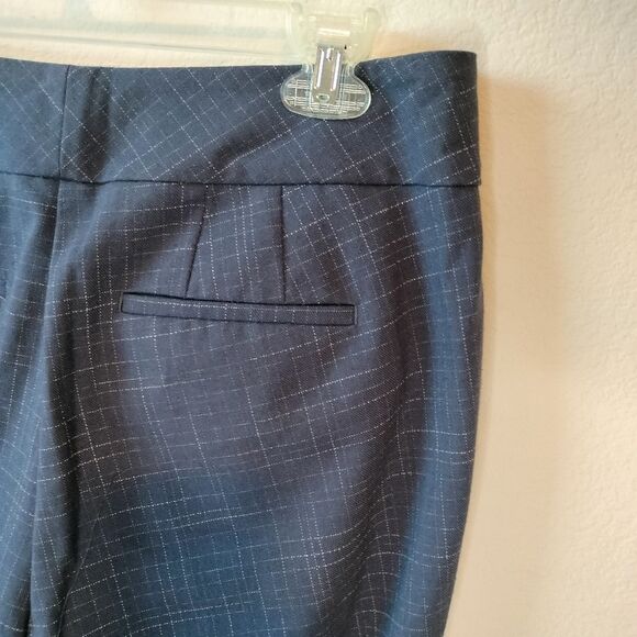 Ann Taylor Blue The High Rise Trouser Pant Crosshatch Sz 8P - Picture 5 of 9